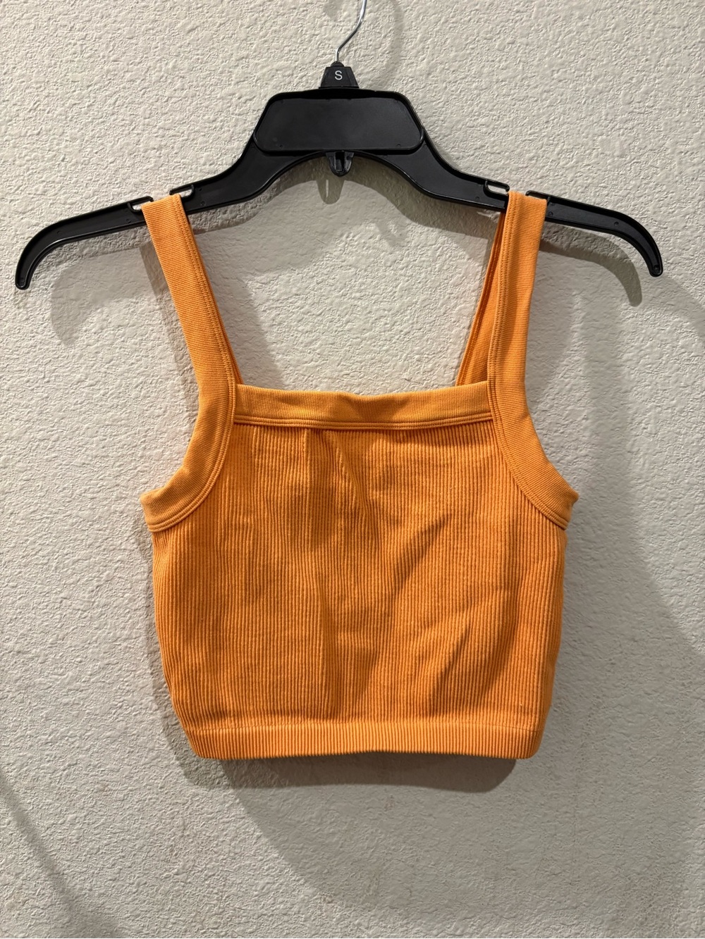 Cotton On Ribbed Square-Neck Crop Top - Orange
